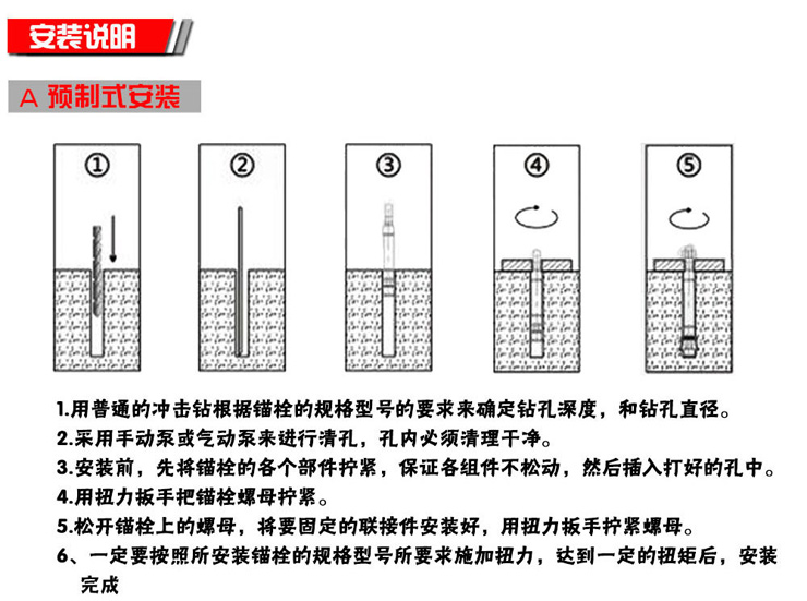 曼卡特自切底機(jī)械錨栓安裝說明